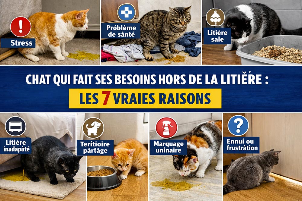 chat qui fait pipi ou ses besoins hors litière, pourquoi ?