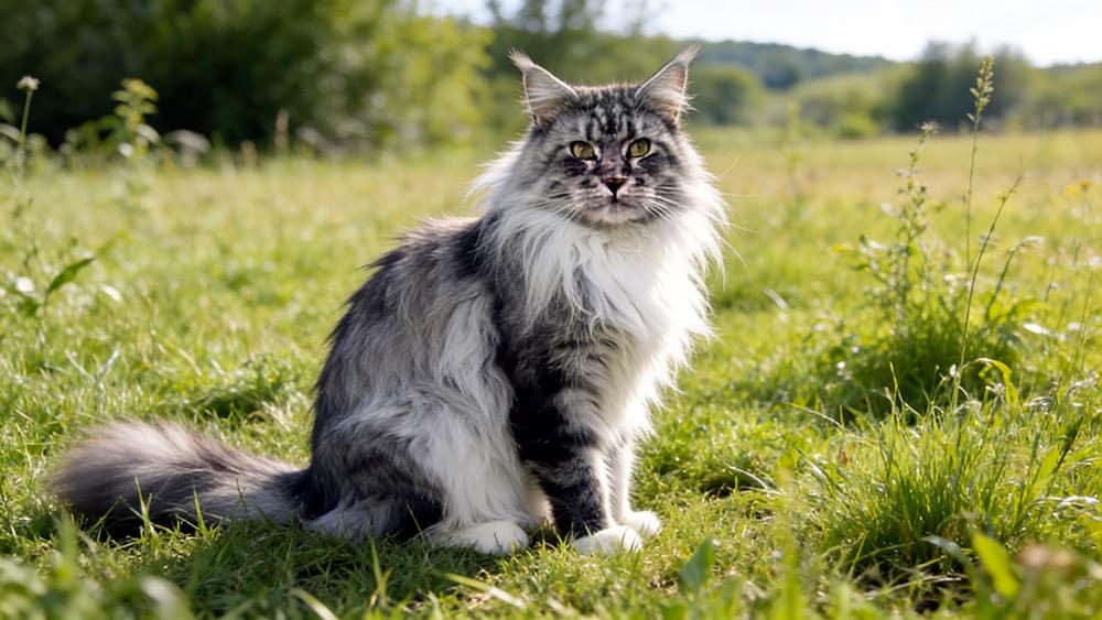 Magnifique Maine Coon gris et noir