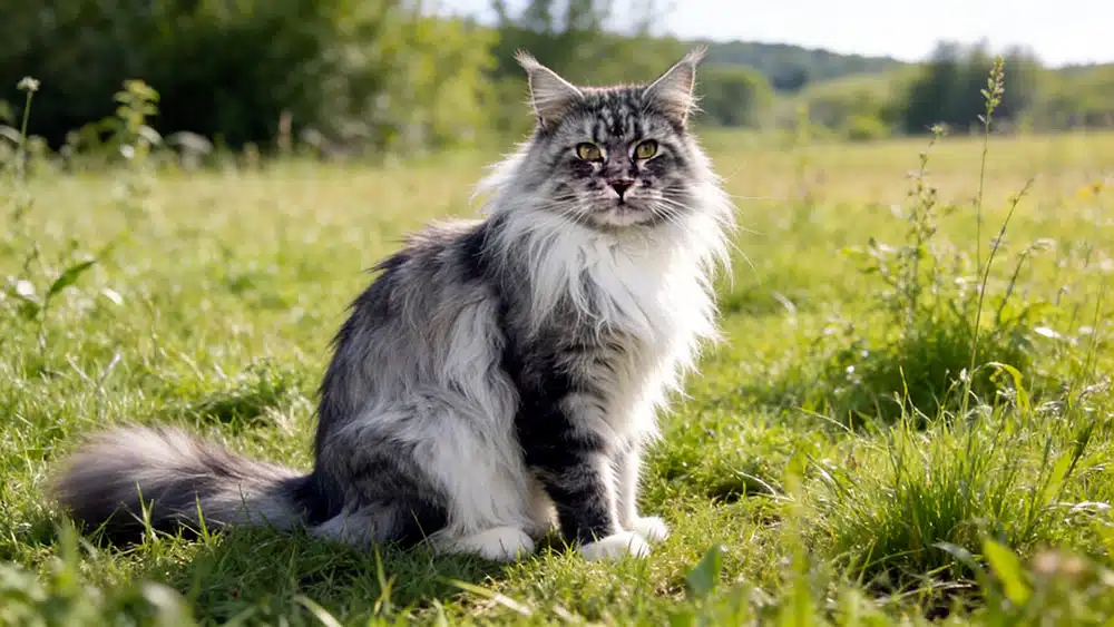 Magnifique Maine Coon gris et noir